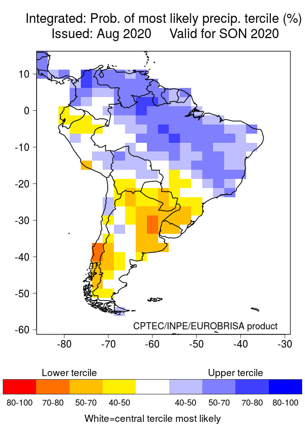 Pronóstico  Estacional De Precipitaciones Para El Trimestre Sep-Oct-Nov De 2020