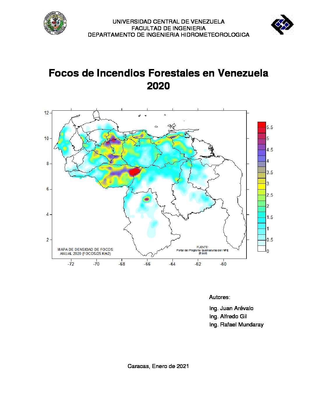 Focos De Incendios Forestales En Venezuela 2020